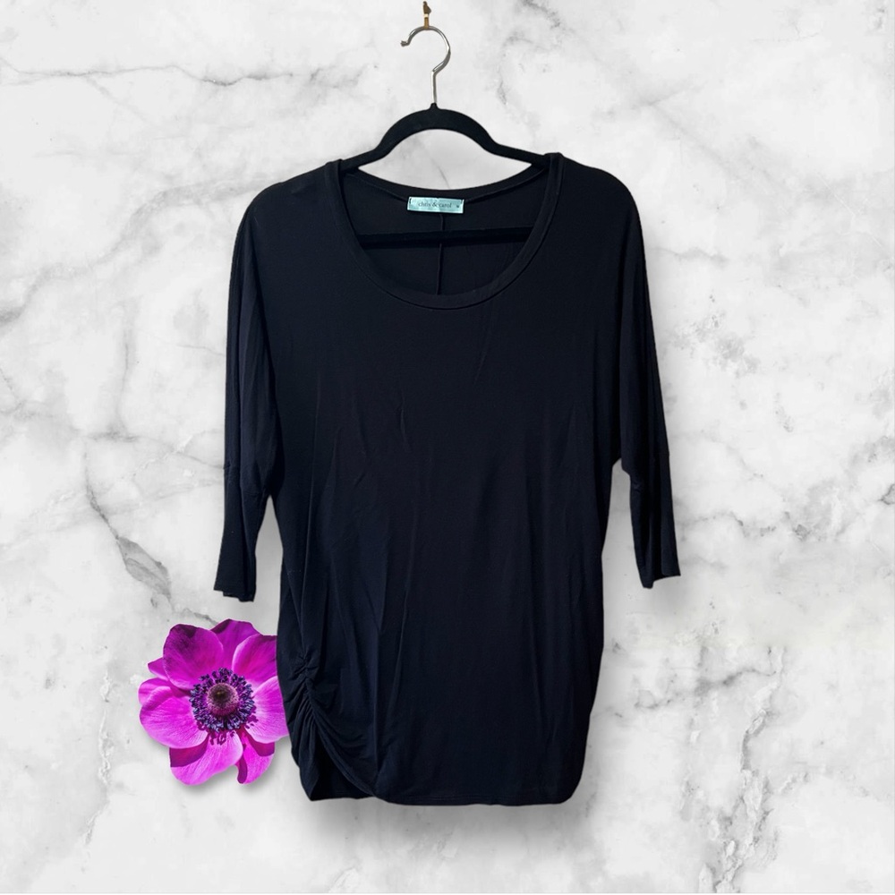 Chris & Carol Black Dolman Sleeve Top